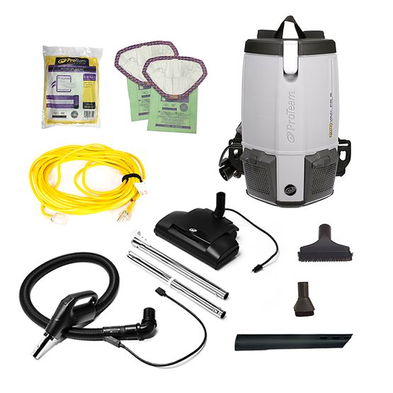 Proteam ProVac FS 6, Backpack Vacuum, 6QT, w/ Commercial Power Nozzle Tool Kit, 11.6lbs