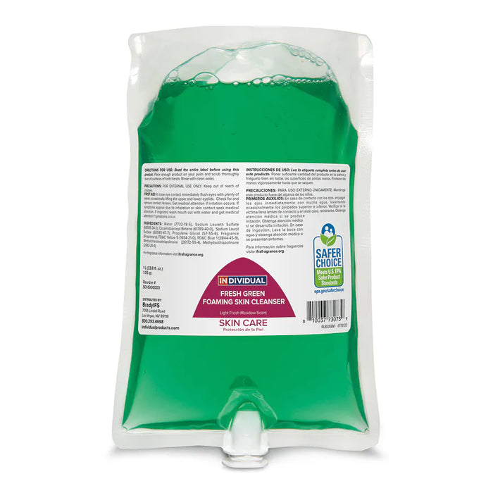 Hand Soap | Green Foaming | Case of 6 X 1000 ML | Includes White Dispenser