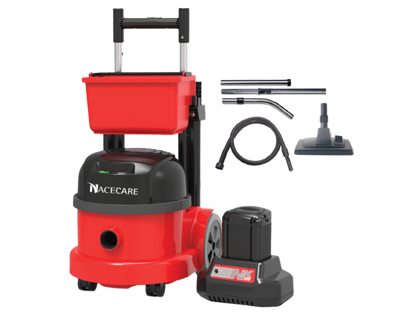 NaceCare NBV 290NX, Canister Vacuum, 3.5 Gallon, 23lbs, Battery, With Tools, Up to 2500 Charge Cycles