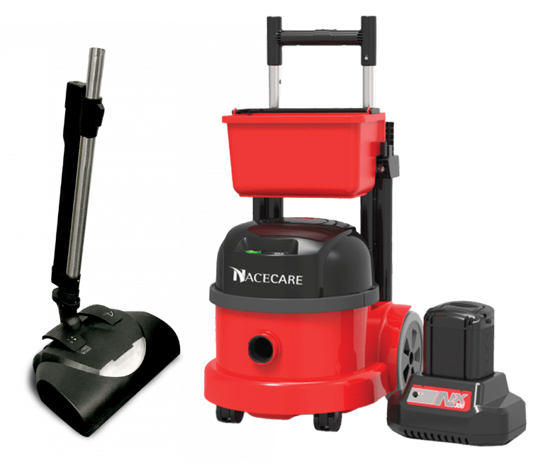 NaceCare NBV 290NX, Canister Vacuum, 3.5 Gallon, 23lbs, Battery, With Tools, Up to 2500 Charge Cycles