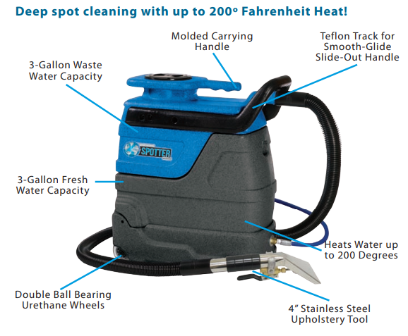 Carpet Spotter | Sandia 50-4100, 3 Gallon, 100 PSI, Hot Water