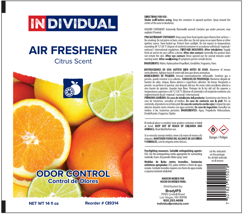 Air Freshener | Citrus 14 oz, 12 per case, VOC Compliant