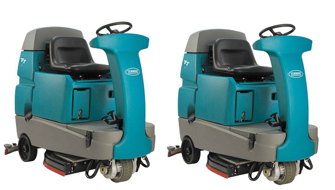 Refurbished Tennant T7 | 32" Ride-On Disk Floor Scrubber | Battery | 2 Pack