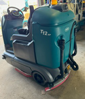 Refurbished Tennant T12 XP | 41" Ride-On Cylindrical Battery Sweeper-Scrubber | 2016