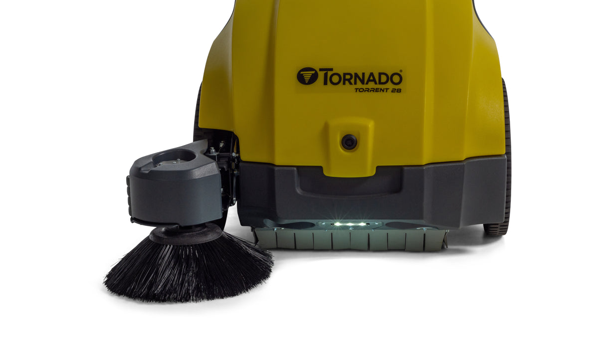 Tornado Torrent 28, Floor Sweeper, 28", Battery, Push, 10 Gallon Hopper