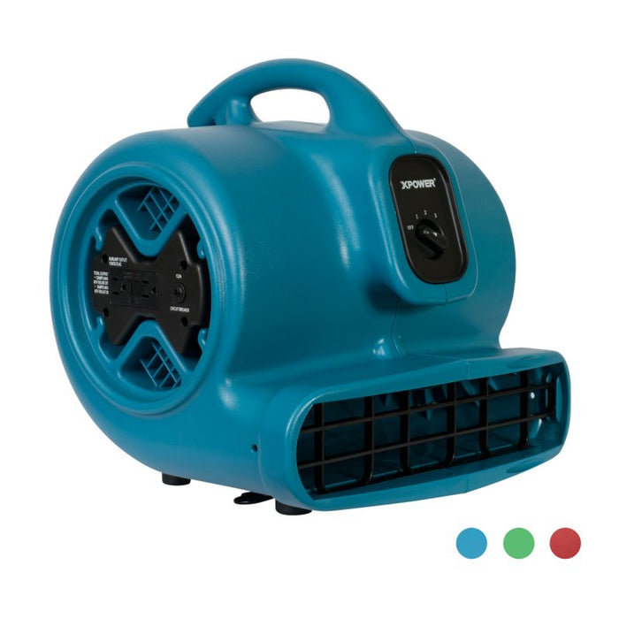 XPOWER X-600A, Air Mover, 1/3 HP, 2400 CFM, Stackable, Daisy Chain, 25lbs, 3.8 AMPs