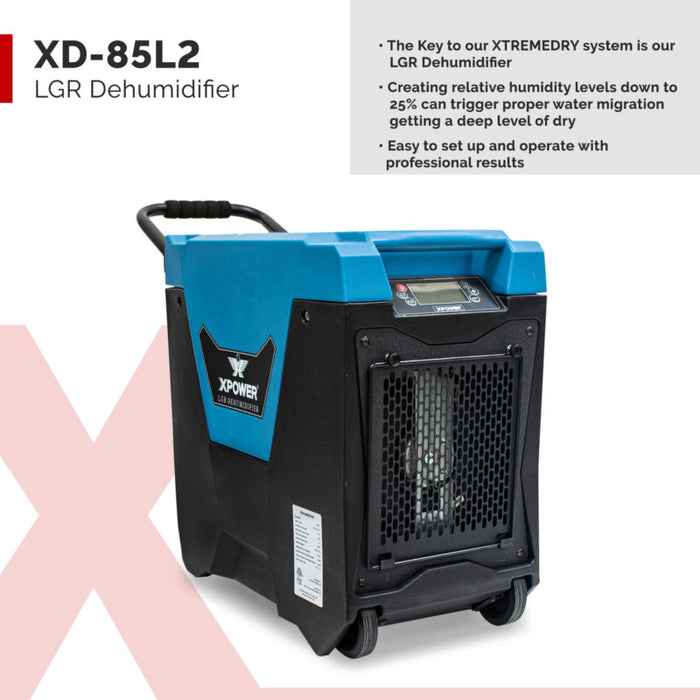 XTREMEDRY® Mojave Complete DIY Pro-Drying System, Air Mover, Dehumidifier, HEPA Air Scrubber, Transport Cart, HEPA