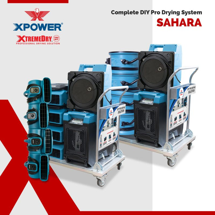 XTREMEDRY® Sahara Complete DIY Pro-Drying System, Air Mover, Dehumidifier, HEPA Air Scrubber, Transport Cart, HEPA