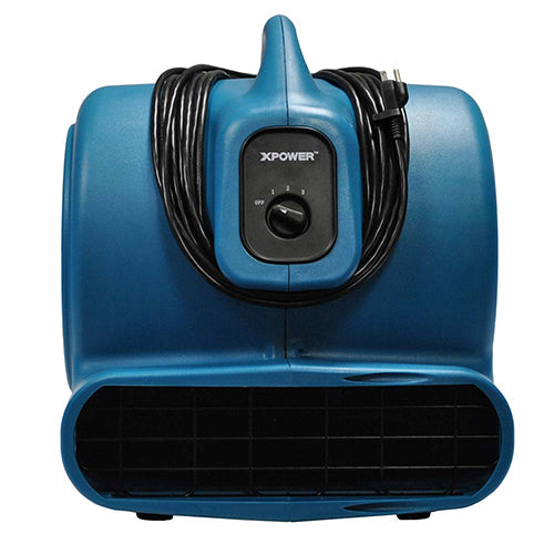 XPOWER P-830, Air Mover, 1 HP, 3600 CFM, Stackable, Telescopic Handle and Wheels, 8.5 AMPs, 28.5lbs