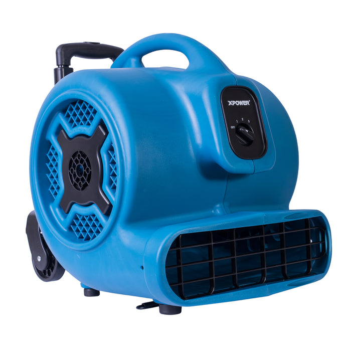 XPOWER P-800H, Air Mover, 3/4 HP, 3200 CFM, Stackable, Telescopic Handle and Wheels, 7.5 AMPs, 32lbs