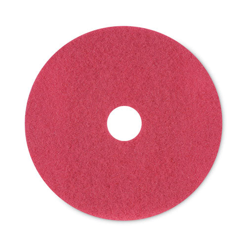 Buffing Floor Pads, 20" Diameter, Red, 5/carton