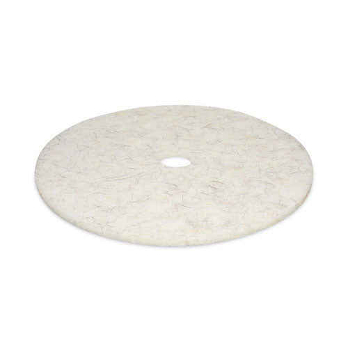 Natural Burnishing Floor Pads, 27" Diameter, White, 5/carton