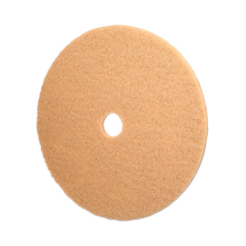 Burnishing Floor Pads, 27" Diameter, Tan, 5/carton