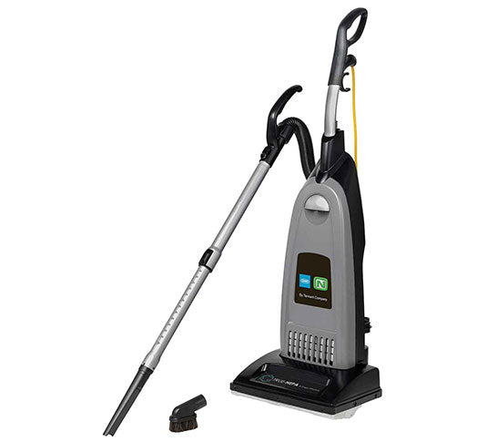 Tennant V-SMU-14 and V-DMU-14, Upright Vacuum, 14.75", 3.8QT, Bagged, Single or Dual Motor, 50' Cord, With Tools, HEPA, Weight With Cord 20.6lbs or 24lbs