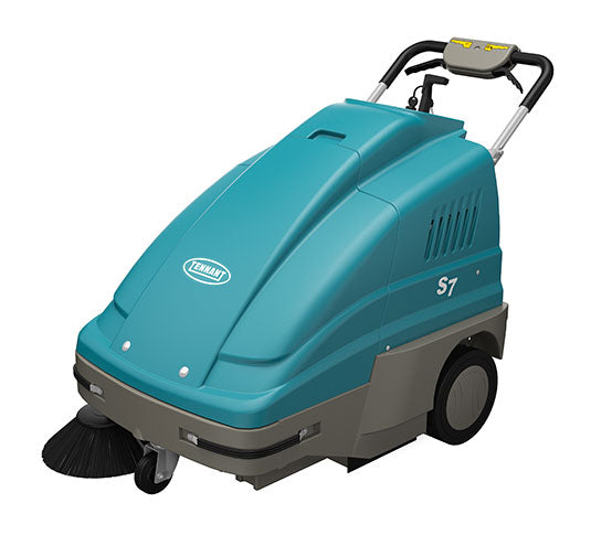 Tennant S7 | 28" Walk Behind Floor Sweeper, Battery